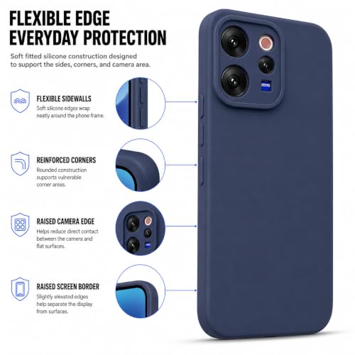 Image of FIRST MART Matte Silicone Back Cover for Vivo V70 & V70 Elite- Blue
