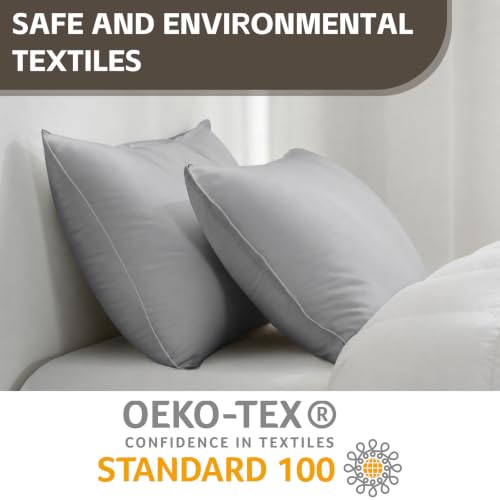 Image of HIMOON Bed Pillows for Sleeping Set of 4,Queen Size Cooling Pillows 4 Pack,Top-end Microfiber Cover for Side Stomach Back Sleepers,Grey
