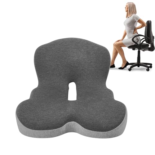 Buttocks Cushion for Office Chair Memory Foam Seat Pad for Butt Support Tailbone Relief Ergonomic Chair Cushion for Home Car Travel or Work (Classic Black)