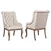 Glen Cove Arm Chairs with Button Tufting and Nailhead Trim Cream and Barley Brown (Set of 2)