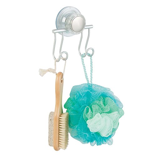 Idesign Interdesign Metro Rustproof Aluminum Turn-N-Lock Suction, Bathroom Shower Double Hook For Razor, Loofah - Silver #TOP2