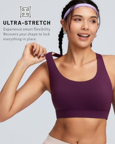 Image of RUNNING GIRL Sports Bra for Women High Support, Molded Cup High Impact Sports Bras with Sewn in Pads Workout Running Bra