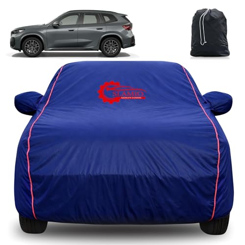 Image of 100% Waterproof Car Cover for BMW X1 | All-Weather, Dustproof & UV Protection | Heavy-Duty 3-Layer Fabric | Custom Fit with Mirror & Antenna Pocket | Navy Blue