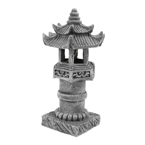HYTROVE Adornos De Pagoda De Piedra Pequeña Torre De para Decoración De Jardín Escultura De Linterna Zen para Exteriores para Césped y Patio