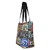 kkvhhyuo License Plate Print Tote Bag, Large Shoulder Bag Handbag with Zipper Cross Body Bag Women for Work Shopping Gym and Everyday Carry #4