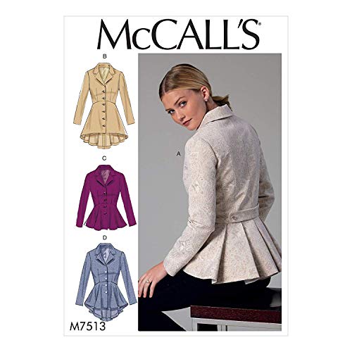 McCall's Patterns 7513 A5 Patrons de Vestes pour Femme Tailles 34 à 42 Tissu Multicolore 17 x 0,5 x 0,07 cm