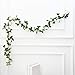 MEHELANY Artificial Rose Vine Flowers with Green Leaves 7.5ft Fake Silk Rose Hanging Vine Flowers Garland Ivy Plants for Home Wedding Party Garden Wall Decoration (White) ……