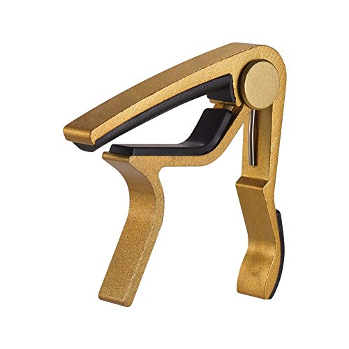 De haute qualité à changement rapide de guitare Capo Clamp Aluminium AlloySingle main for acoustique classique Guitare Basse Ukulele Tone Réglage (Color : Gold) Cover