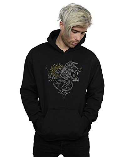 Harry Potter Men's Thestral Line Art Hoodie Black Large
