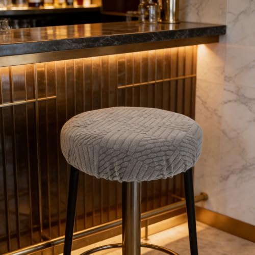 Amosfun �o�[�X�c�[���J�o�[ 2���Z�b�g �ی^�L�k�V�[�g�J�o�[ �O���[ 20�`40cm�Ή� �J�E���^�[�`�F�A�ی� �o�[��_�C�j���O�Ȍ���