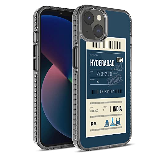Image of DailyObjects Case for iPhone 13 Compatible with Mag-Safe Wireless Charging, Stride 2.0 Hyderabad City Tag Slim Shockproof Back Cover with Inner Magnetic Ring