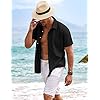 COOFANDY Men's Linen Shirts Short Sleeve Casual Shirts Button Down Shirt for Men Beach Summer Wedding Shirt
