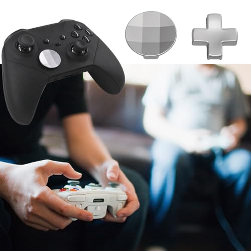 Image of 2 in 1 D-Pads for Xbox Elite 2 Core Controller Stainless Steel D-Pads for Xbox One Elite Series 2 Controller D-Pads Replacement for Xbox One Elite Series 1 Controller (Silver) Type-C Convertor