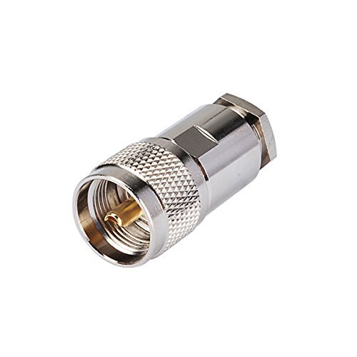 2pcs Rf Electronics Wire Coaxial Cable Terminal Copper Alloy Connector Uhf (Pl-259) Plug Straight Clamp for RFC400 Rg8 Rg213 Ships from USA