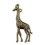 NEWME 12pcs Giraffe Charms Pendant for DIY Jewelry Wholesale Crafting Bracelet and Necklace Making (Antique Bronze)