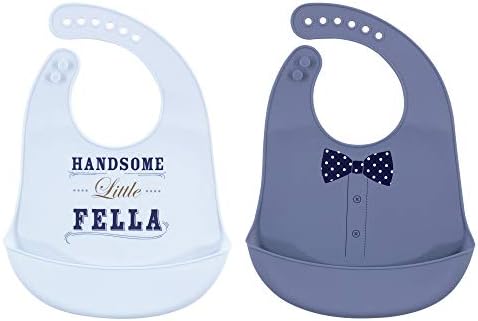 Little Treasure Unisex Baby Silicone Bibs, Handsome Fella, One Size