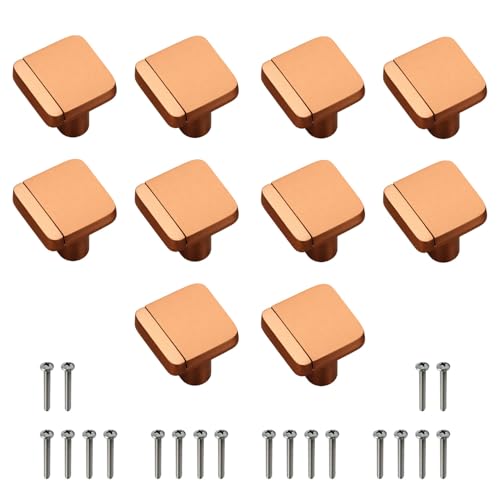 Image of VOLO Rose Gold Cabinet Knob /Drawer Cabinet Knobs /Wardrobe Door Knobs /Cupboard Drawer Pull Handle /Kitchen Drawer Knob /Pulls (Knob S-175), Rose Gold (10)