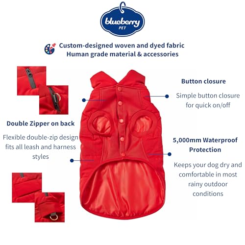 Doudoune matelassée imperméable et confortable pour chien rouge véritable 45cm - 3