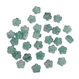 Songxi 60pcs 6mm Green Aventurine Plum Blossom Natural Stone Beads for Jewelry Making, Smooth Loose Flower Shape Gemstone Beads for Bracelets Necklace Earrings Making Supplies ﻿