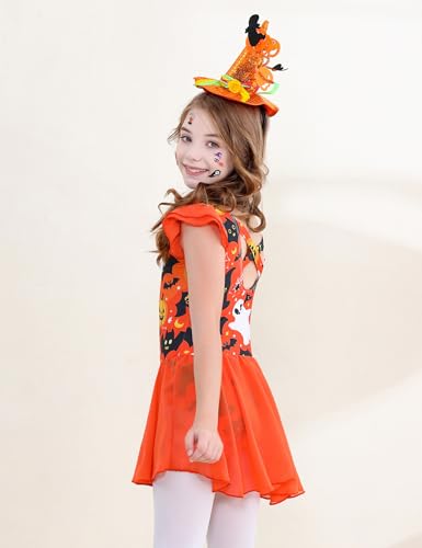 Image of DIPUG Ballet Leotards for Girls Ballet Leotard with Skirt Toddler Dance Leotards Flutter Sleeve and Criss-Cross Back