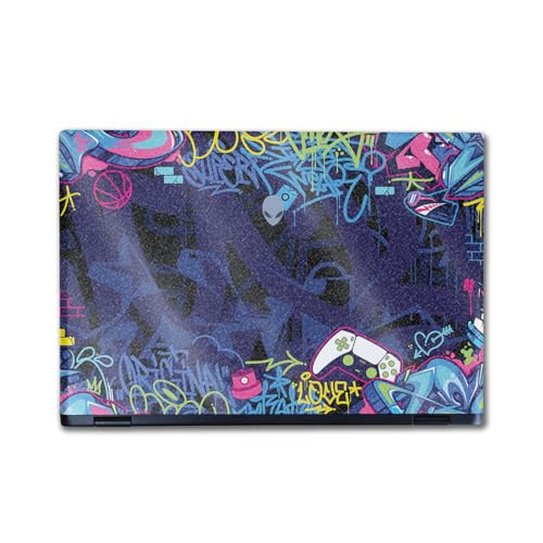 Image of Glossy Glitter Laptop Skin Compatible with Alienware M16 R2 (2024) - Gamer Tag - Premium 3M Vinyl Protective Wrap Decal Cover - Easy to Apply | Crafted in The USA by MightySkins