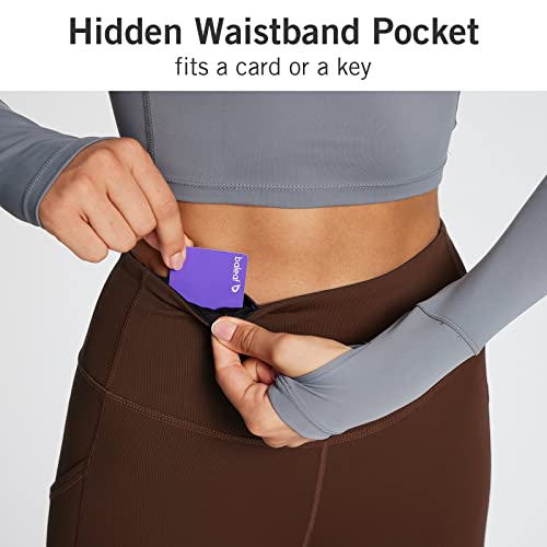 baleaf Women's Petite Fleece Lined Leggings with Pockets, 25" Thermal Winter Warm High Waisted Thick 7/8 Yoga Pants4