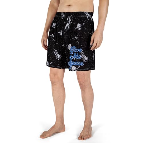 BRIEF INSANITY Comfortable Loose Fit Boxer Shorts | Funny Outer Space Astronaut Print Boxer Short Bottoms - Soft, Comfy Loungewear Pants (Give Me Space, Medium)3
