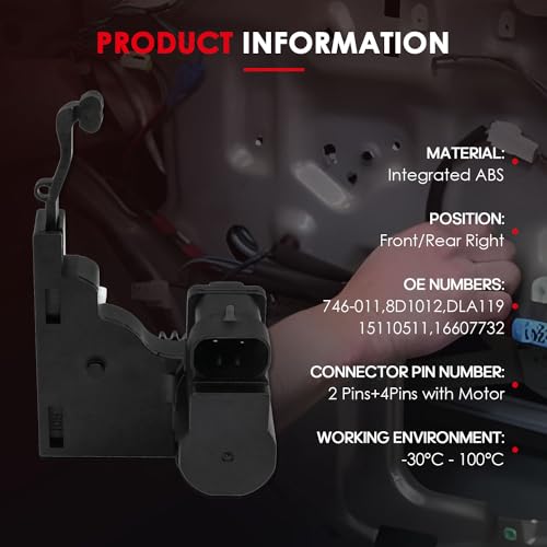 Image of CCIYU Door Lock Actuator Front /Rear Right side for Chevrolet Astro 2001-05 | for Chevy for GMC Trucks /SUVs /Vans 2000-2008 for Buick for Pontiac Sedans 2000-2008 power door lock replaces 746-011
