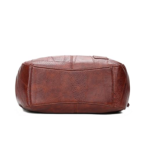 Skyue Vintage Handtas For Vrouwen Zacht PU Schoudertas Grote Capaciteit Dame Tas Mode Schoudertas Boodschappentas (Color : Wine red, Size : 26x10x30cm) - Image 4