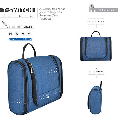 Image of FATMUG Travel Toiletry Kit Organizer Hanging Dopp Kit for Men Large Cosmetics Pouch for Women - Navy