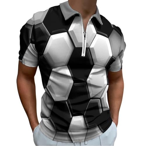 Polo homme respirant séchage rapide noir à motif polygonal 3D
