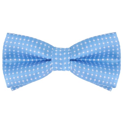 Bskifnn Dot Bow Ties Classic Adjustable Neck Bowtie for Child Boys Toddlers Wedding Party Graduation Dress up (Dots, Light Blue)