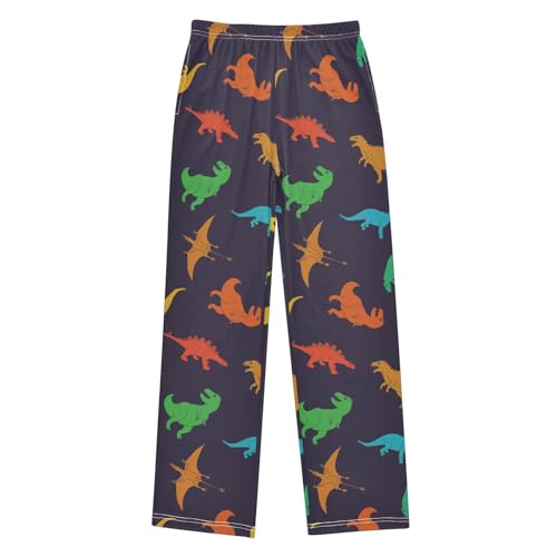 ZZKKO Colorful Dinosaurs Doodles Boys Pants for Kids Jogger Pants with Pockets S-XL