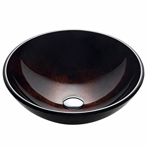 Kraus Gv-684 Pluto Glass Vessel Bathroom Sink , Brown #TOP19