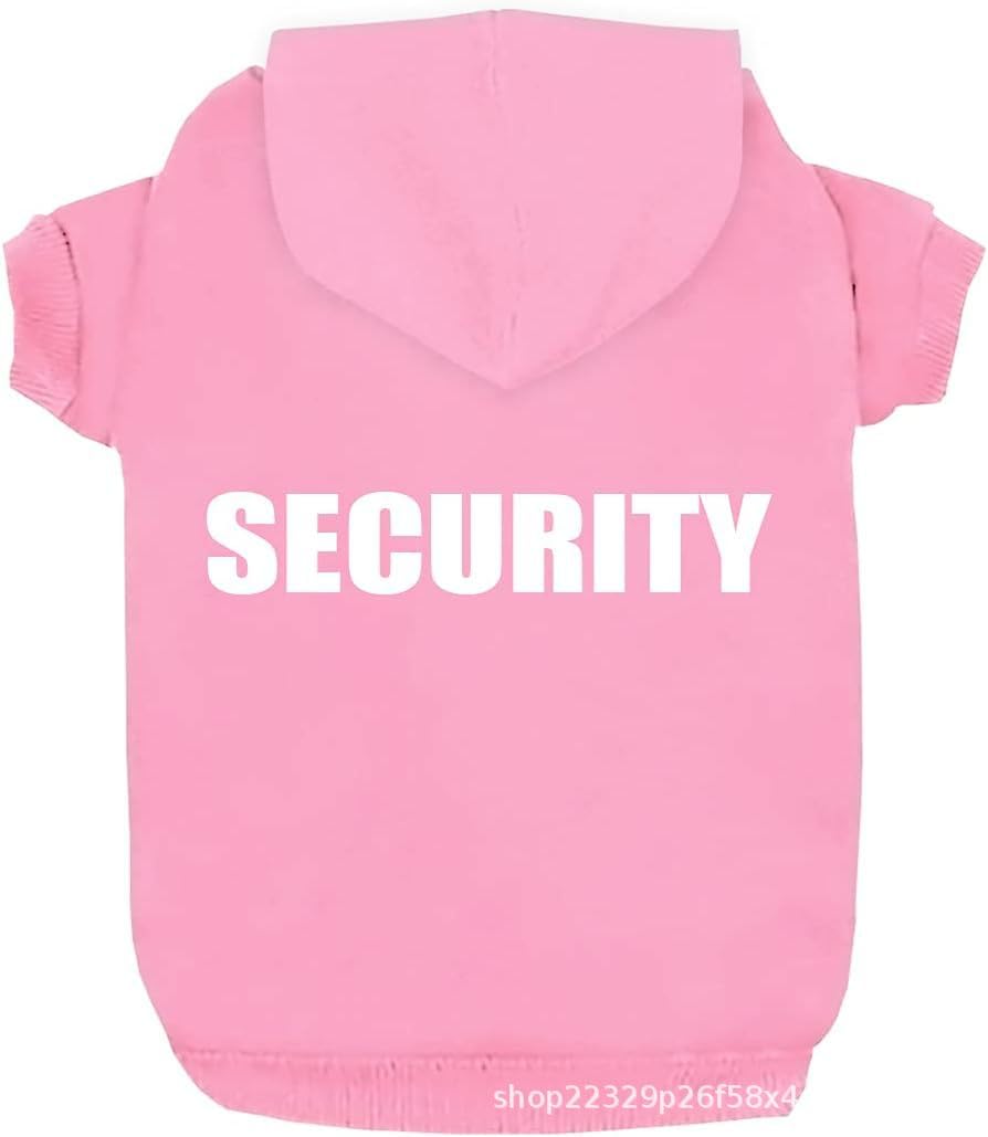 Dog Sweaters for Small Dogs Security Dog Hoodie Dog Sweater Soft Brushed Fleece Dog Clothes Dog Hoodie Sweatshirt (Pink,Medium)