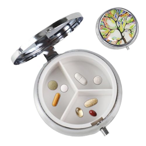 携帯用ピルケース | 3仕切り日々のピルケース,サプリメント コンテナ スポーツ ビジネス 旅行 通勤 アウトドア 車内 移動 や 外出 に