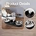 Gralara Triple Cat Bowls Wet and Dry Food Bowl Detachable Food and Water Bowls Set Raised Cat Dish for Rabbit Hamster Small Dogs, Black