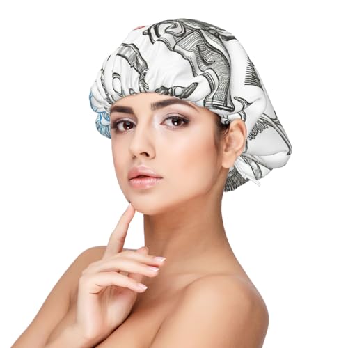 Double Layer Reversible Hair Wrap Satin Sleep Barber Shop Monochrome Style Cap Bonnet for Braid Curly Hair Satin Bonnet Black