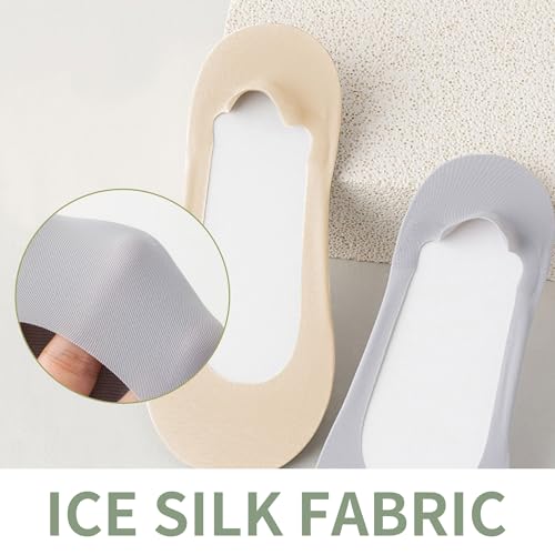 Image of 2 pairs Women No Show Socks Ice Silk Socks Low Cut Liner Non Slip Invisible sock Ice Feeling socks for Women Girls