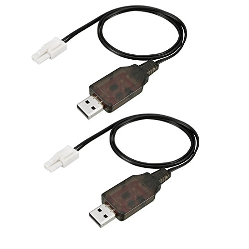 uxcell 2pcs EL-2P Reverse USB Charging Cable For RC Car 4.8 V 250mA Ni-MH Ni-CD Battery