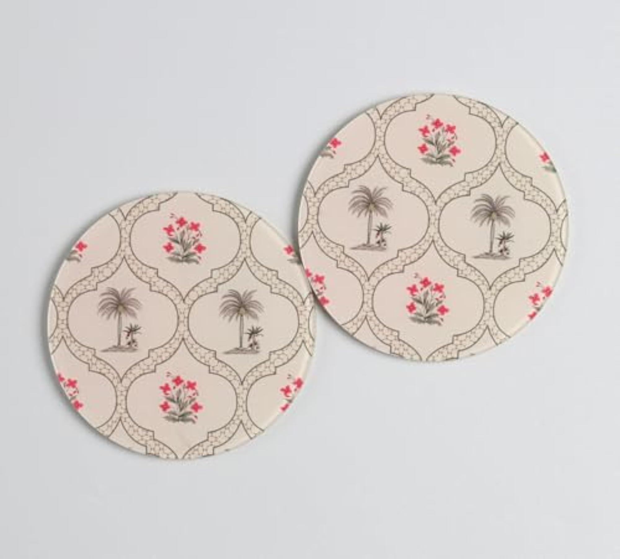 Tropic Tryst Glass Mugs & Coasters Set