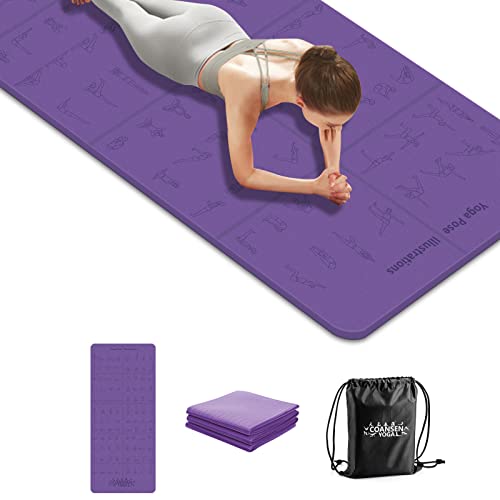 Coansen Esterilla De Yoga Plegable, Esterilla De Yoga, 183 Cm X 80 Cm X 6 Mm, Antideslizante, Tpe, Para Viajes, Deportes, Yoga, Pilates, Gimnasio, Casa, Entrenamiento Morado Coansen Esterilla De Yoga Plegable, Esterilla De Yoga, 183 Cm X 80 Cm X 6 Mm, Antideslizante, Tpe, Para Viajes, Deportes, Yoga, Pilates, Gimnasio, Casa, Entrenamiento Morado