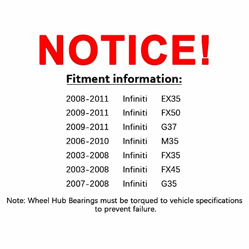 Mayasaf Ha590125 [Awd Only, W/Abs] Front Wheel Hub Bearing Assembly 5 Lugs W/Abs Fit Selected Infiniti Awd Models Ex35/G35/M35/G37/Fx45/Fx50 (1 Pack) #TOP6