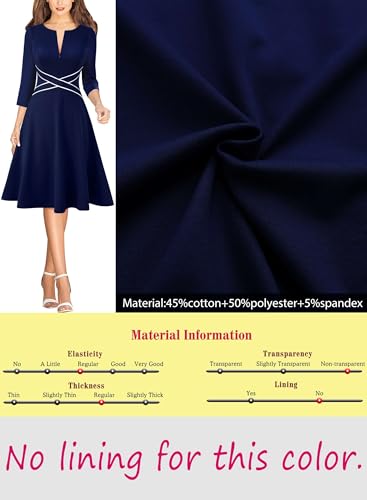 Image of VFSHOW Womens Front Zipper Work Business Casual Office Church A Line Dress