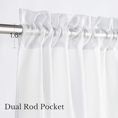 Image of NICETOWN Ivory Sheer Curtains 96 Inches Long, W42xL96, 2 Panels