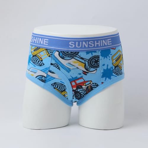 Boys Cartoon Print Underwear, 6 Pack, Cotton Briefs with Cute Design, More Colorful Pattern Briefs2