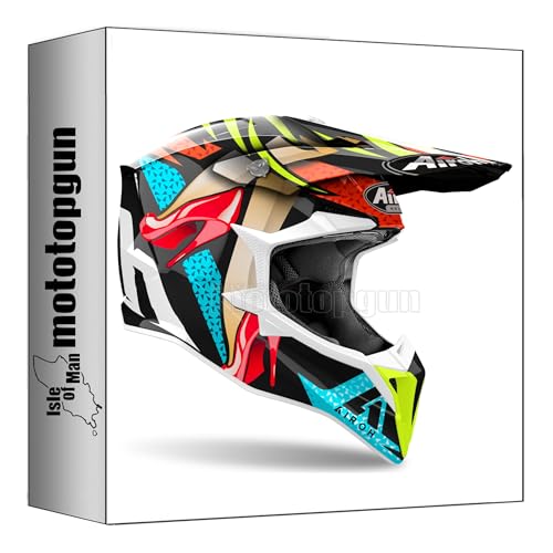 Casque moto cross Airoh Wraap Lollipop Gloss en taille S pour pilote de MX