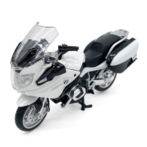 1:18 Scale for BMW R1250 RT Motorcycle Model Toy, Plastic and Metal Diecast Toy Motorcycle Bike, Mens Collection Toys for Boys Kids Gifts, Cake Topper Home Office Decor, White
