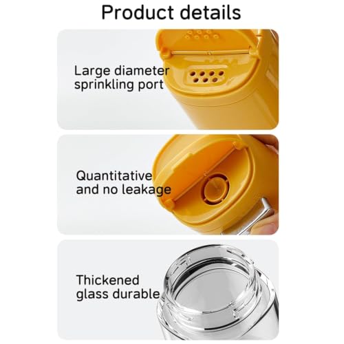 Image of SKYTONE Salt and Pepper Shakers 1 Pcs, Precise Quantitative Salt Shaker with Clear Glass - 0.5g Salt per Press, Salt and Pepper Set for Cooking Table Camping RV Outdoor BBQ (4, 2 in 1 Dispenser)