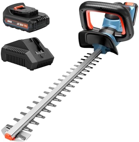 The Hidden Gems of Brushless Motor Hedge Trimmers You Need to See 4 SENIX X2 20 Volt Max* 18-Inch Battery Powered Cordless Hedge Trimmer, Brushless Motor, Double-Sided Dual Action Blades, 3/4" Cutting Capacity, Includes Blade Cover, 2.5 Ah Battery & Charger (HTX2-M)
